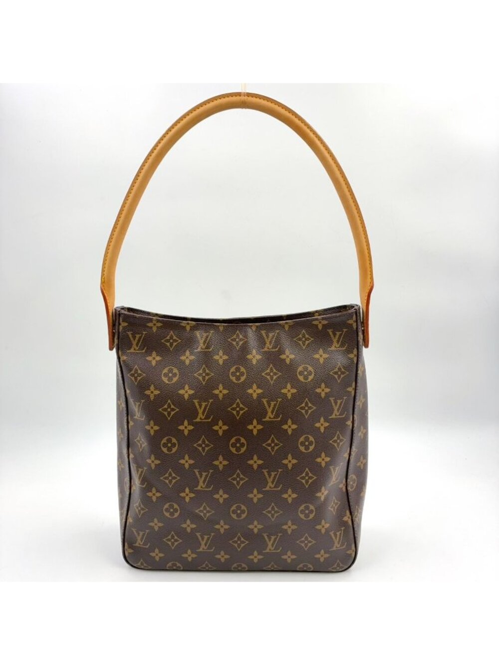 Louis Vuitton Looping GM Monogram Leather Brown Light Shoulder Bag Gold